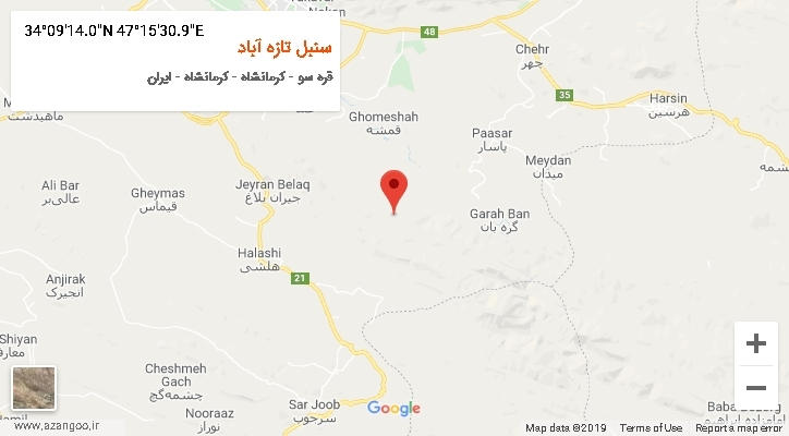 روستای سنبل تازه آباد بر روی نقشه