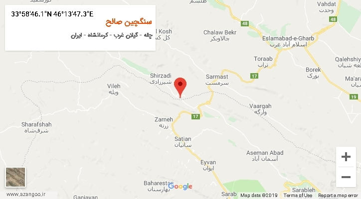 روستای سنگچین صالح بر روی نقشه