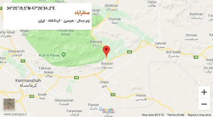 روستای سنقرآباد بر روی نقشه