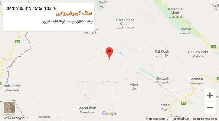 روستای سنگ کرموشیرزادی بر روی نقشه