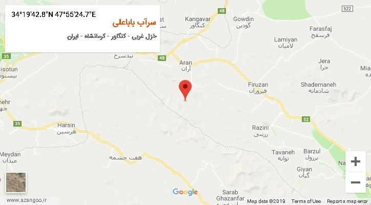 روستای سرآب باباعلی بر روی نقشه