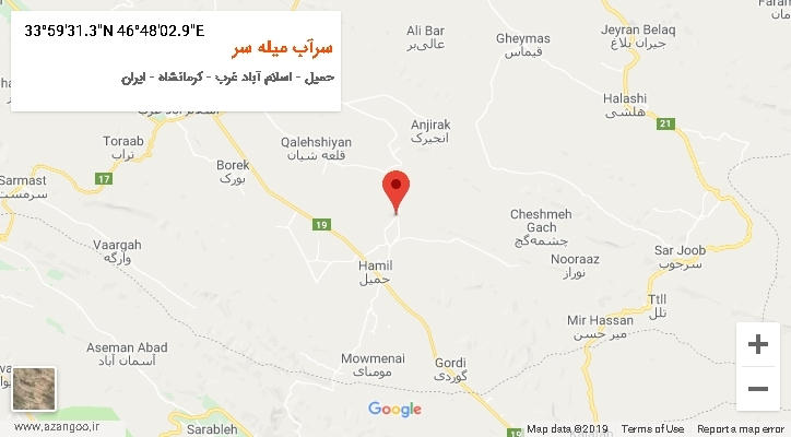روستای سرآب میله سر بر روی نقشه