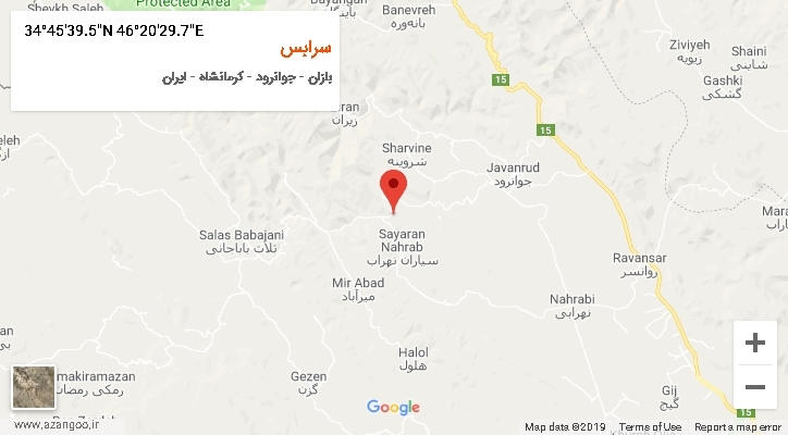روستای سرابس بر روی نقشه
