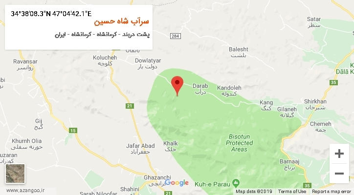 روستای سرآب شاه حسین بر روی نقشه