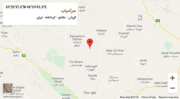 روستای سرآسیاب بر روی نقشه