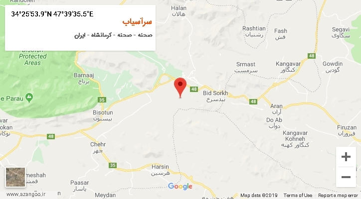 روستای سرآسیاب بر روی نقشه