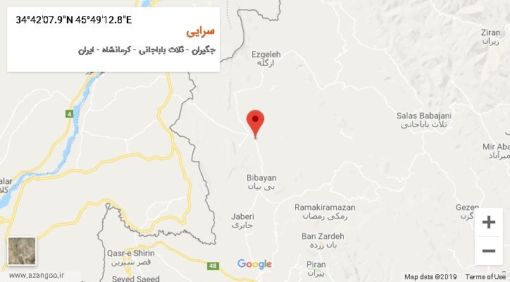 روستای سرایی بر روی نقشه