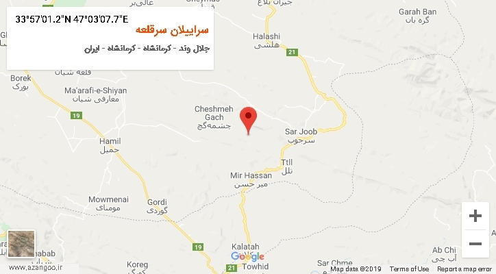 روستای سراییلان سرقلعه بر روی نقشه