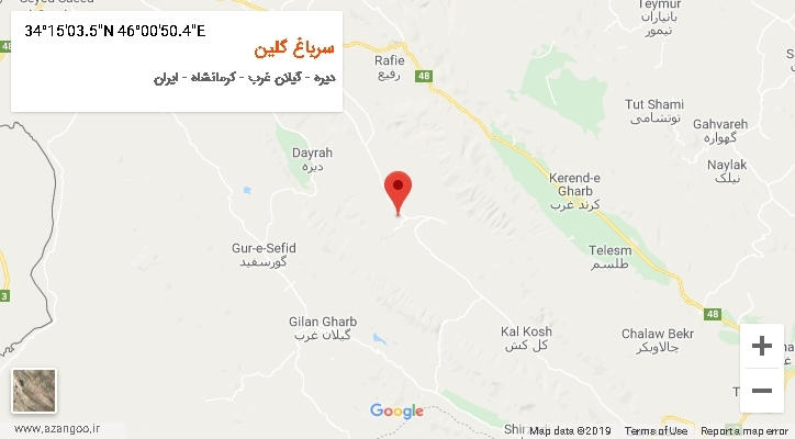 روستای سرباغ گلین بر روی نقشه