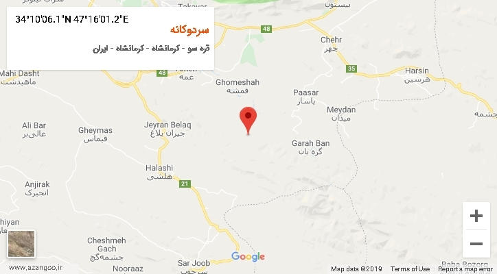 روستای سردوکانه بر روی نقشه