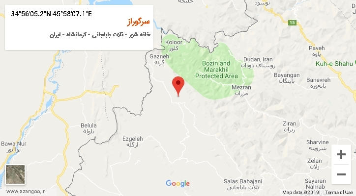 روستای سرگوراز بر روی نقشه