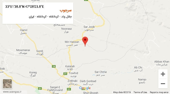 روستای سرجوب بر روی نقشه
