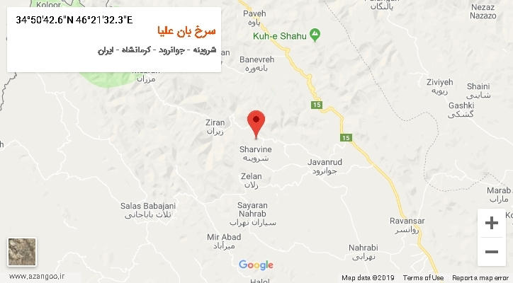 روستای سرخ بان علیا بر روی نقشه