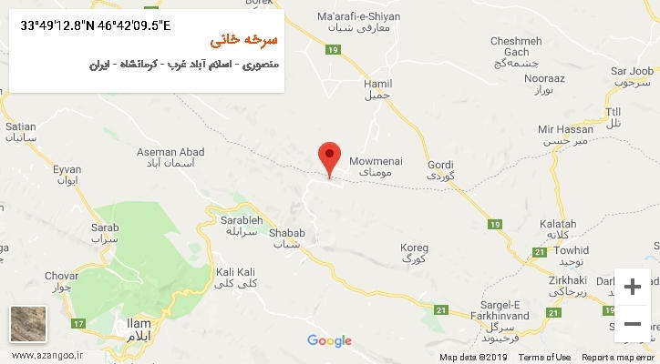 روستای سرخه خانی بر روی نقشه