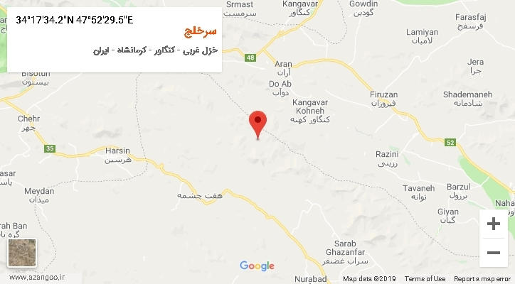 روستای سرخلج بر روی نقشه