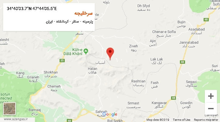 روستای سرخلیجه بر روی نقشه