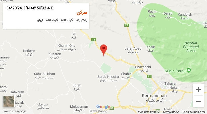 روستای سرکن بر روی نقشه