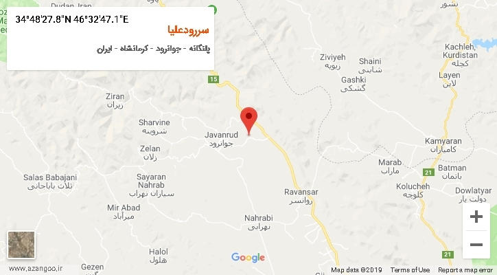 روستای سررودعلیا بر روی نقشه