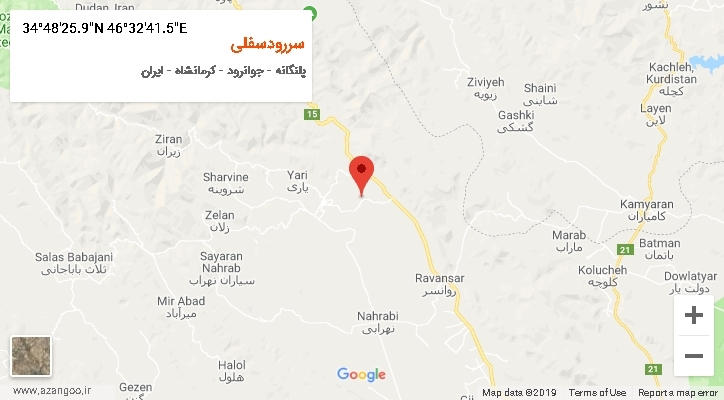 روستای سررودسفلی بر روی نقشه