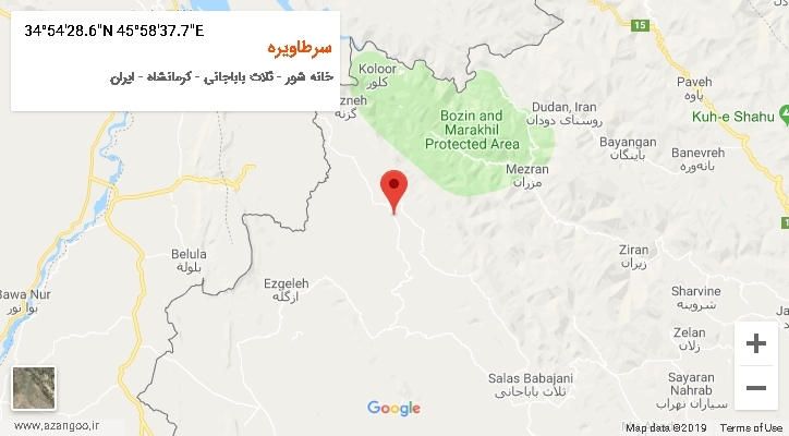 روستای سرطاویره بر روی نقشه