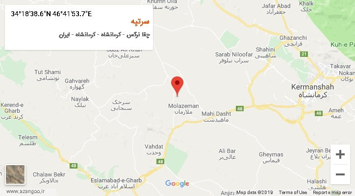 روستای سرتپه بر روی نقشه