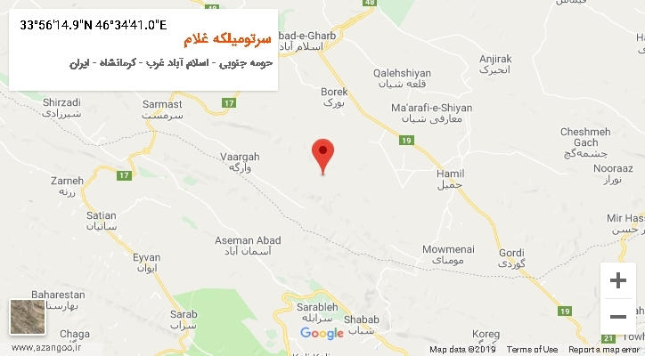 روستای سرتومیلکه غلام بر روی نقشه