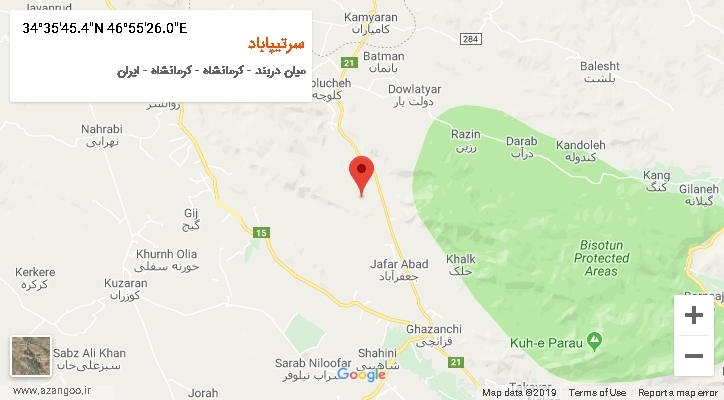 روستای سرتیپاباد بر روی نقشه