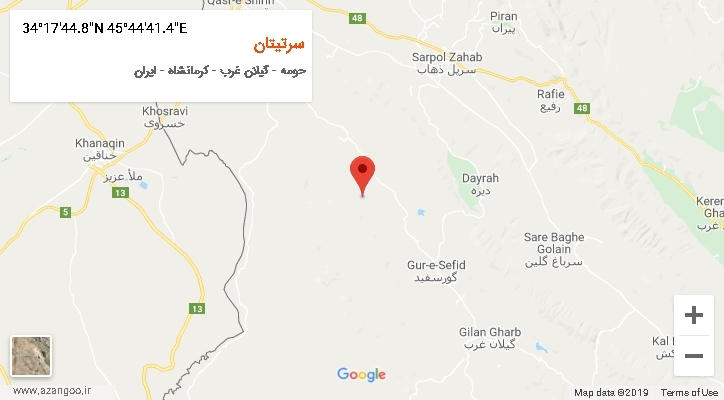 روستای سرتیتان بر روی نقشه