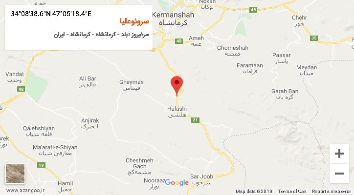 روستای سرونوعلیا بر روی نقشه