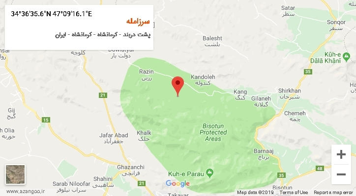 روستای سرزامله بر روی نقشه