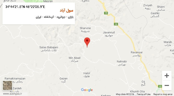 روستای سول آباد بر روی نقشه