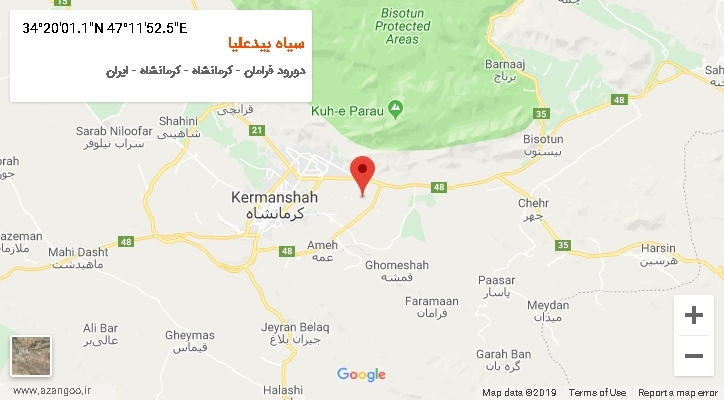 روستای سیاه بیدعلیا بر روی نقشه