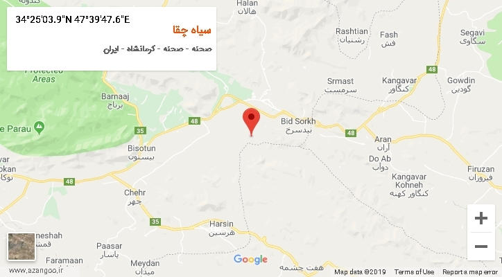 روستای سیاه چقا بر روی نقشه