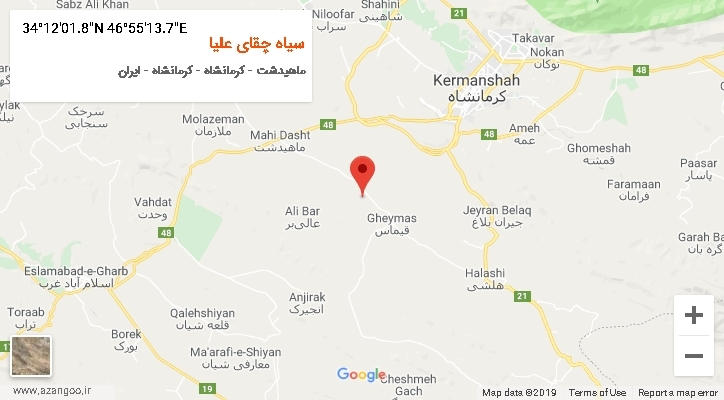 روستای سیاه چقای علیا بر روی نقشه