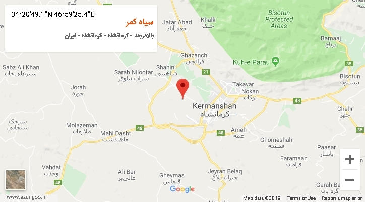 روستای سیاه کمر بر روی نقشه