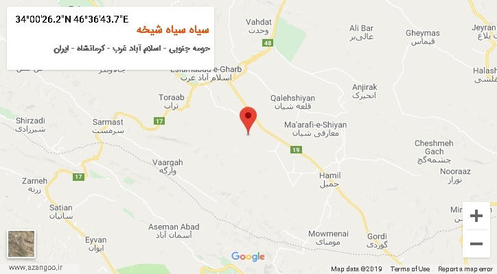 روستای سیاه سیاه شیخه بر روی نقشه