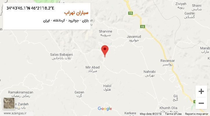روستای سیاران نهراب بر روی نقشه