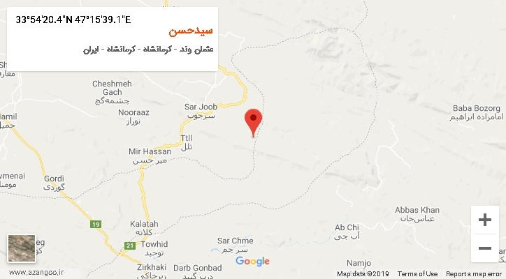 روستای سیدحسن بر روی نقشه