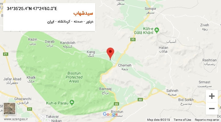 روستای سیدشهاب بر روی نقشه
