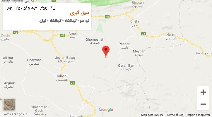 روستای سیل گبری بر روی نقشه