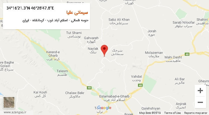 روستای سیمانی علیا بر روی نقشه