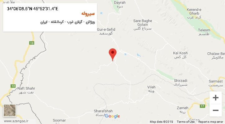 روستای سیروله بر روی نقشه
