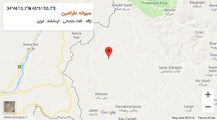 روستای سیوانه علیاامین بر روی نقشه