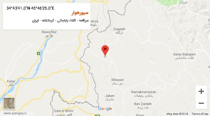 روستای سیورهوار بر روی نقشه