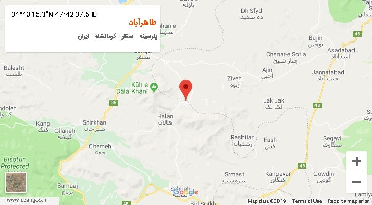 روستای طاهرآباد بر روی نقشه