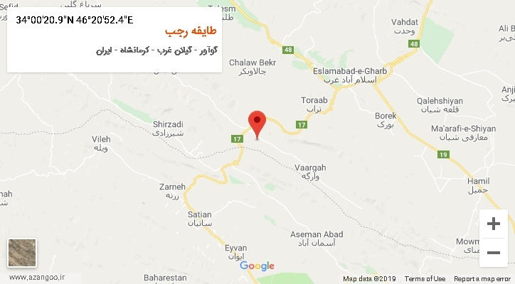 روستای طایفه رجب بر روی نقشه