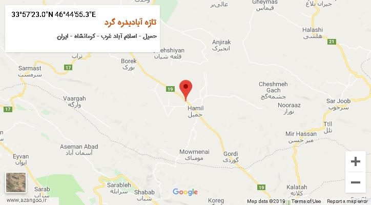 روستای تازه آبادبدره گرد بر روی نقشه