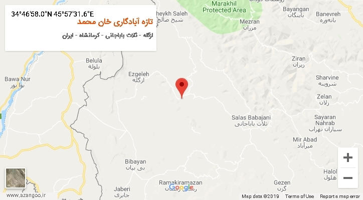 روستای تازه آبادگاری خان محمد بر روی نقشه