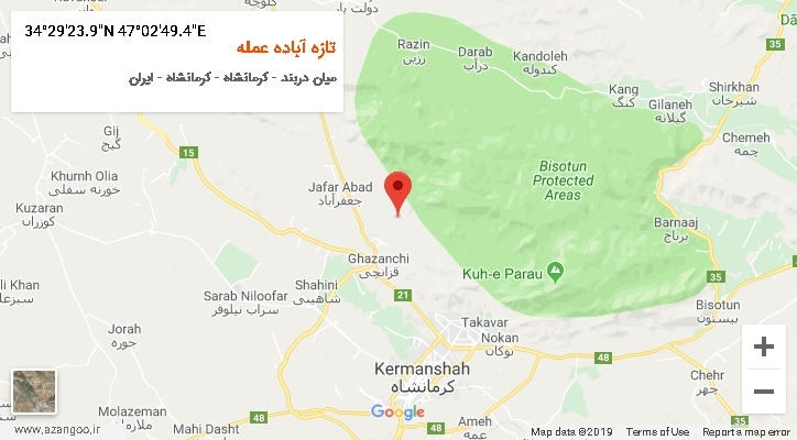 روستای تازه آباده عمله بر روی نقشه
