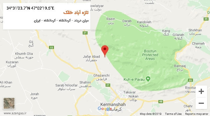 روستای تازه آباد خلک بر روی نقشه